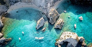 Mediterranean island coastline